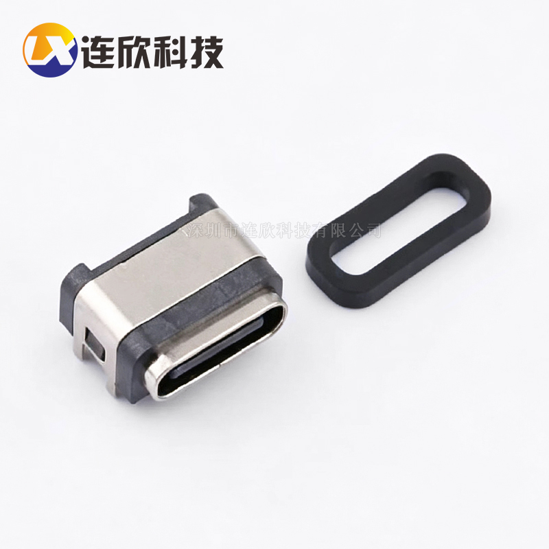 IP-X7/8级防水Type-C 6P板上贴板母座+防水圈  XUBF-0331-0679