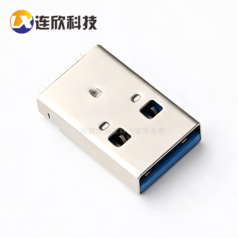 USB 3.0AM公头沉板1.9MM贴板式带柱 XUSM-0930-2319