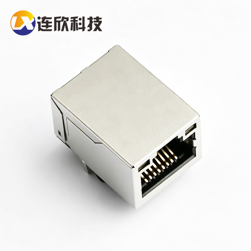 2.5G兆变压器2500Mbps滤波器网口RJ45带LED灯插座镀金6U  XDRJ-A2500M-M1670