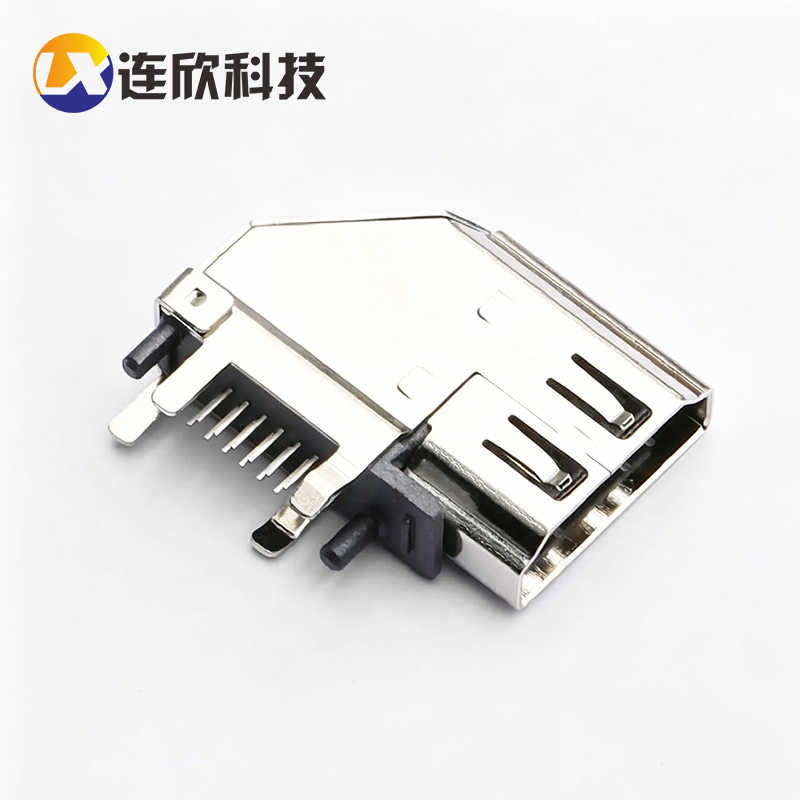 HDMI A TYPE 19PIN母座侧插板式DIP  XDHF-1901-0811