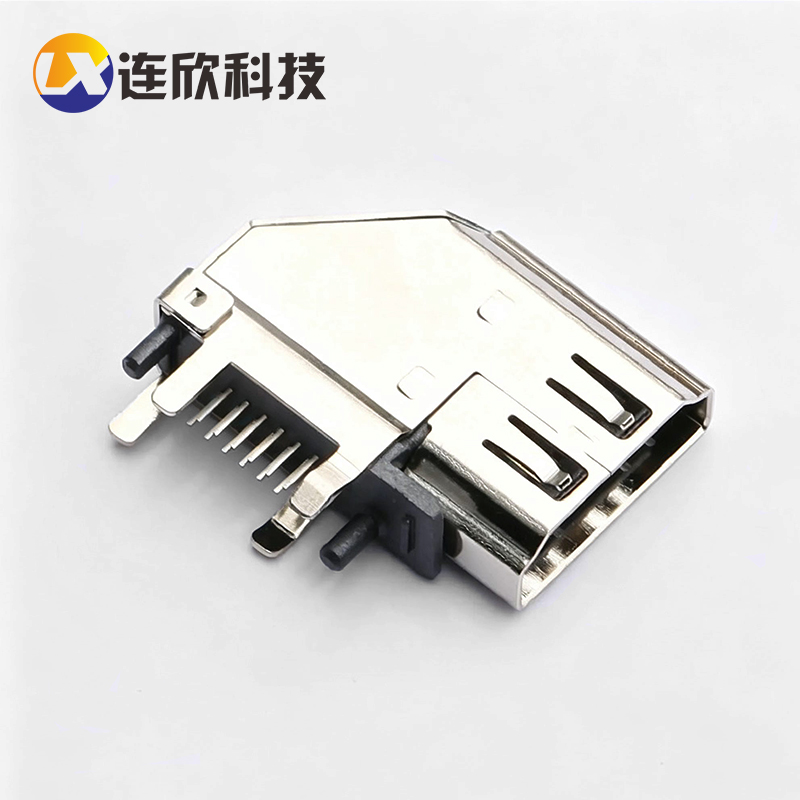 HDMI A TYPE 19PIN母座侧插板式DIP  XDHF-1901-0811