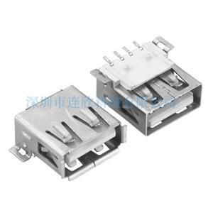 耐高温贴板式USB连接器2.0AF母座厂家货源