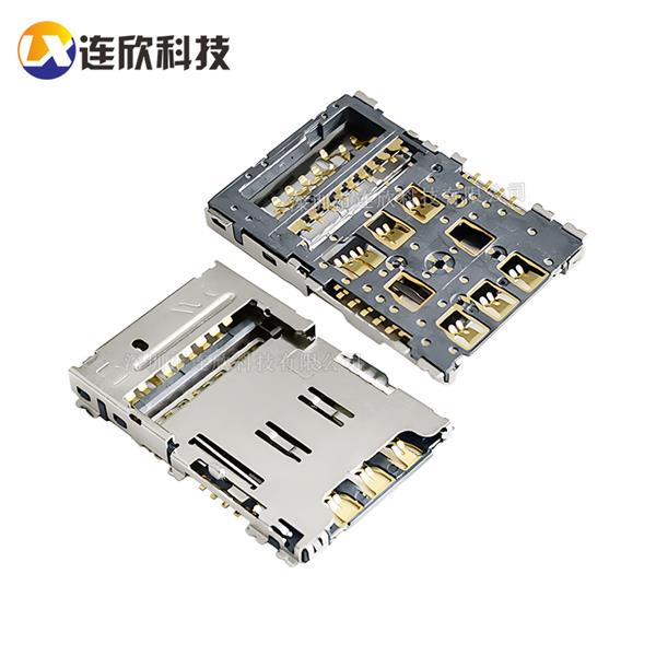 SIM Nano+TF卡座 二合一卡座 推杆式32#  XDST-B21013-32