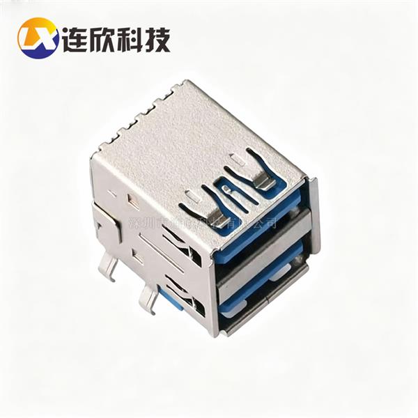 双层 USB 3.0 AF 母座卧式插板卷边  XUBF-1800-0610