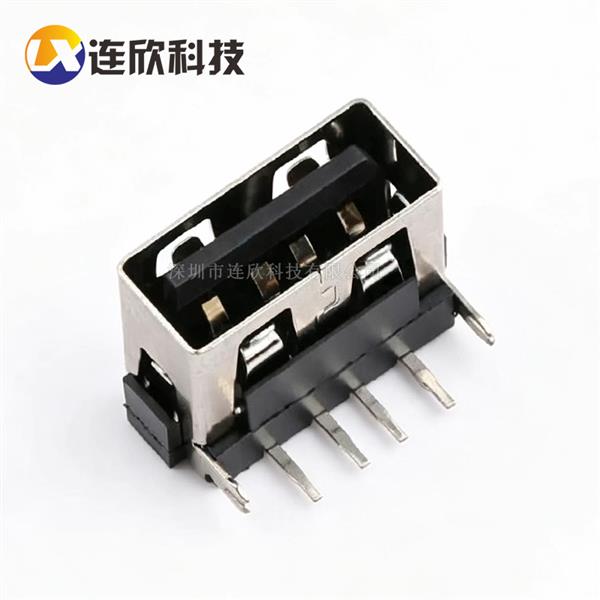 USB 2.0 AF 10.0-6.3H后两脚插板式无边  XUBF-012-0402