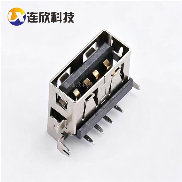 USB 2.0AF 沉板板上3.9H无卷边  XUBF-0523-0439
