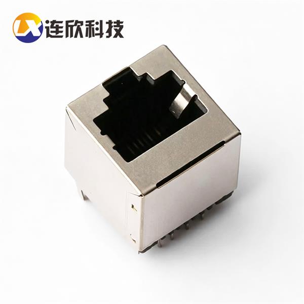 RJ45 180度直插 16.2MM长无灯前二脚  XDRJ-5224-003
