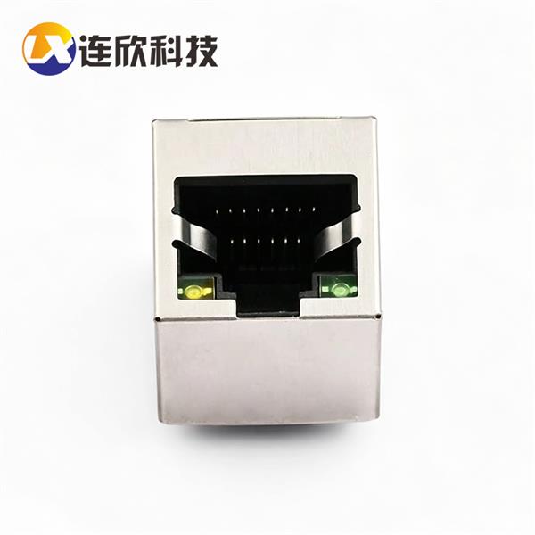 RJ45 180度直插 16长带灯后二脚  XDRJ-5224-0081
