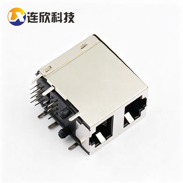 双层RJ45 2*1卧式插板无灯无弹片 XDRJ-1609-003