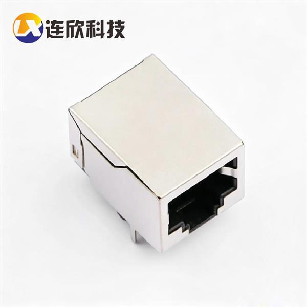 RJ45 90度插板式21.3MM长无灯前二脚  XDRJ-5806-0213