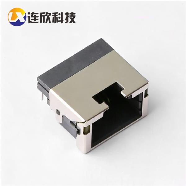 超薄RJ45网口 沉板4.2MM插板式 带LED灯 H9.8MM  XJRJ-0324-022