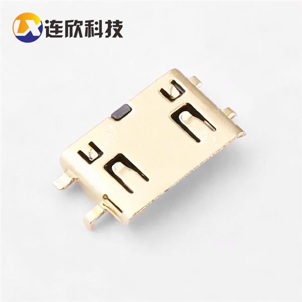HDMI CF 19PIN母座沉板0.8MM前插后贴斜口  XDHF-1902-1908