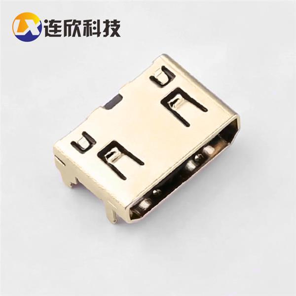 HDMI CF TYPE 母座外壳4脚插板后贴式  XDHF-1903-1064