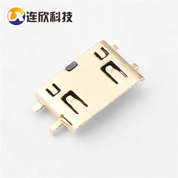 HDMI CF 19PIN母座沉板0.8MM前插后贴斜口  XDHF-1902-1908